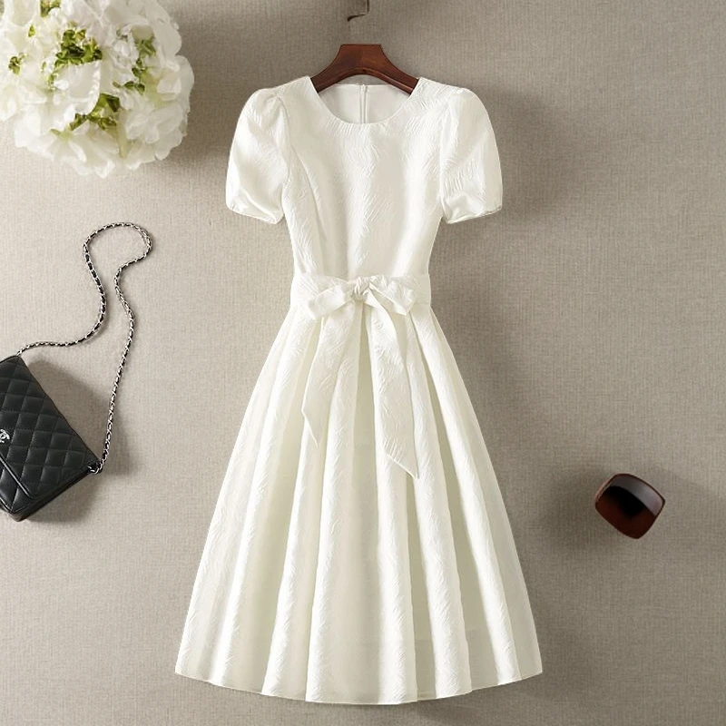 方领连衣裙气质小个子复古礼服女装高端2025新款晚礼服裙子泡泡袖