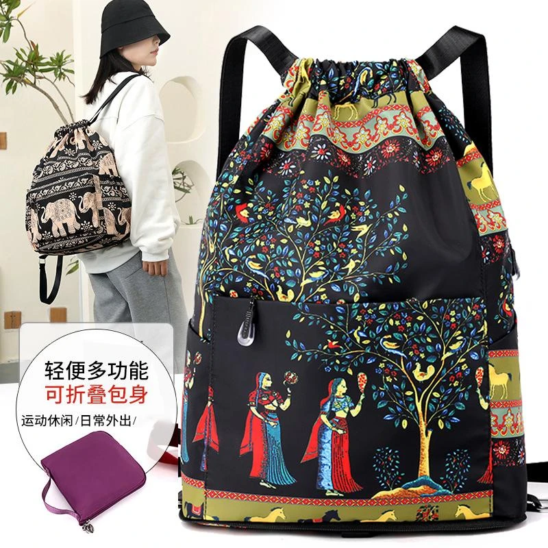 【当季新款】折叠双肩束口包 多层大容量 旅行折叠收纳不占空间lw