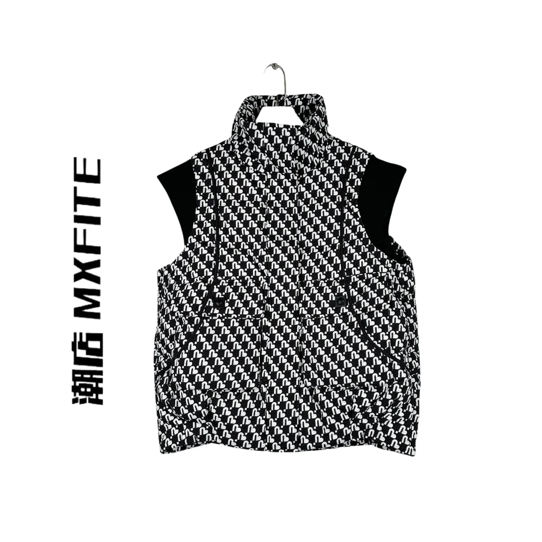 MXFITE潮店秋冬新款个性拼接立领工装羽绒服马甲马夹（ZHD40852）