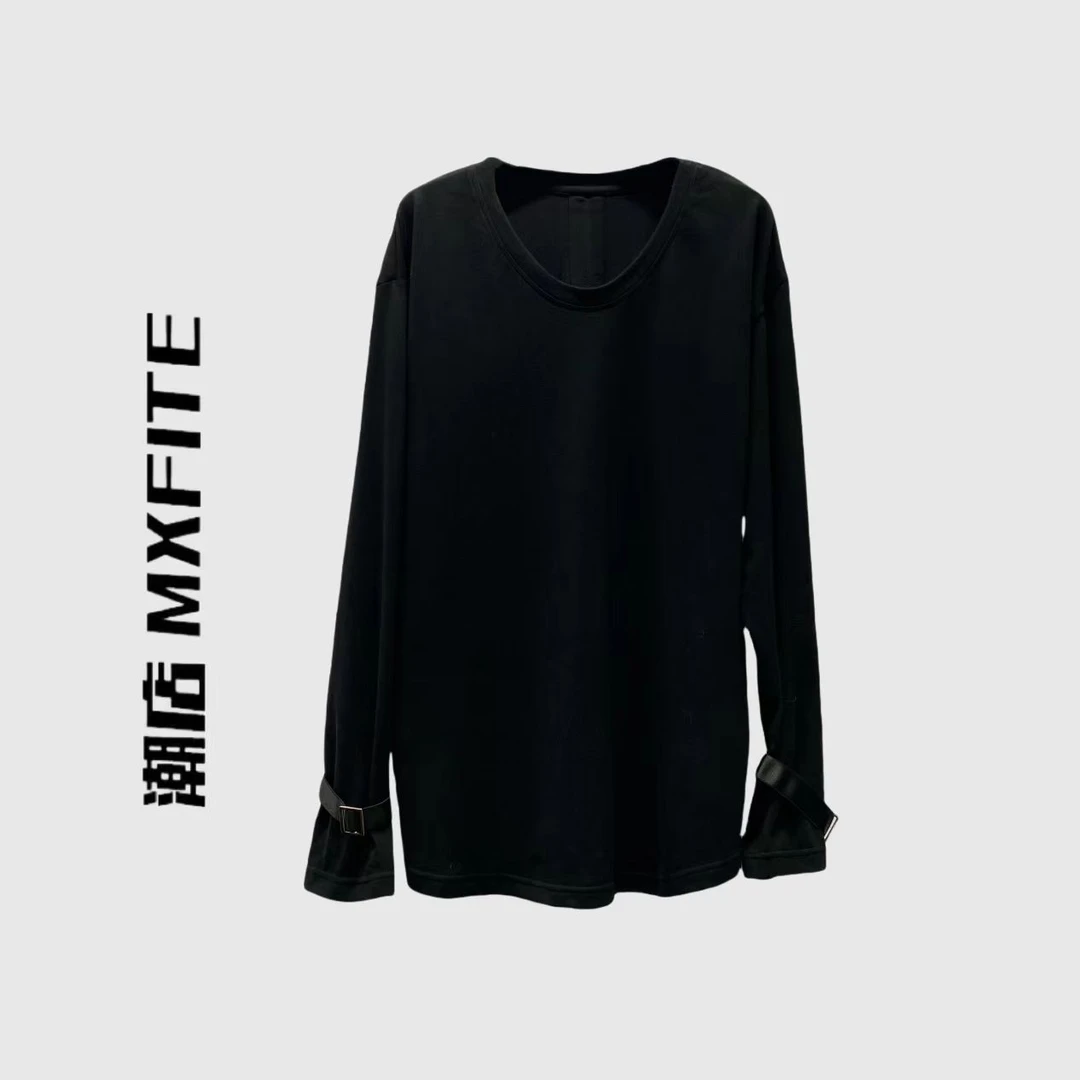 MXFITE潮店秋冬新款袖口皮带休闲长袖女T恤上衣（J6396）