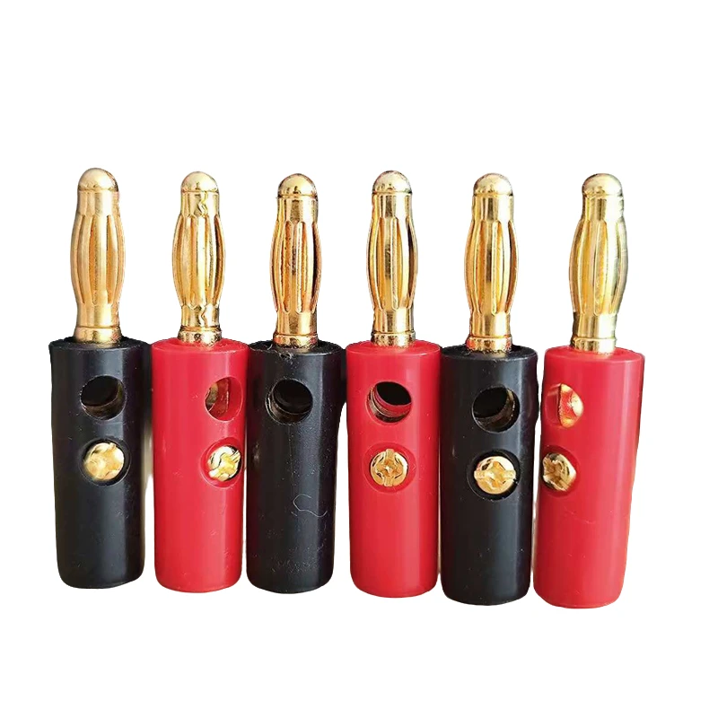 音响功放机喇叭接线柱4MM香蕉头免焊插头连接配件hifi音箱接线头