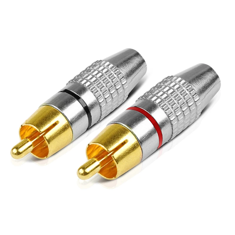 免焊接线莲花头AV插头视频头功放机音箱音响红白黄接线头rca单头