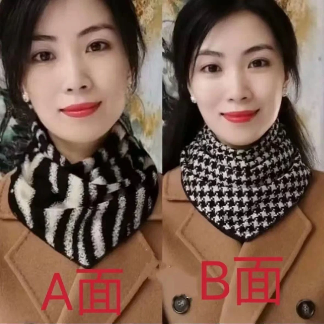 围巾女冬季护颈椎脖套女士三角巾新款百搭保暖假领子高级感小围脖