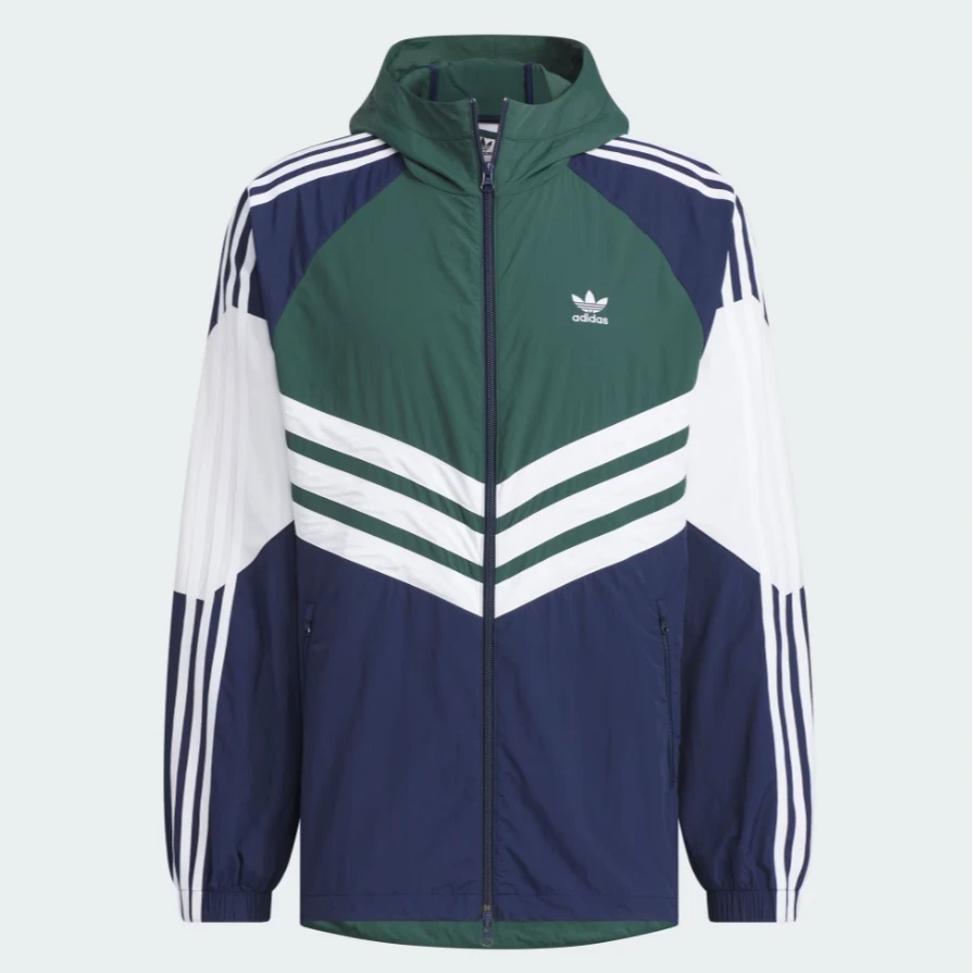 Adidas/阿迪三叶草王安宇同款复古穿搭撞色运动连帽外套JM7261