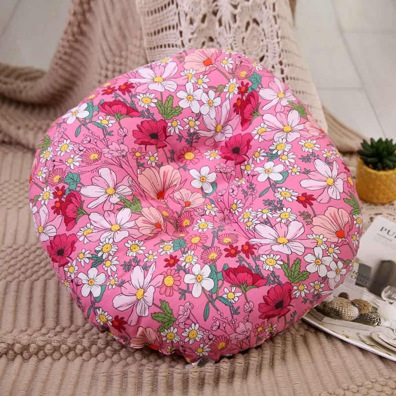 田园风棉麻圆形椅子坐垫民族风双面蒲团榻榻米地板垫子夏季居家用