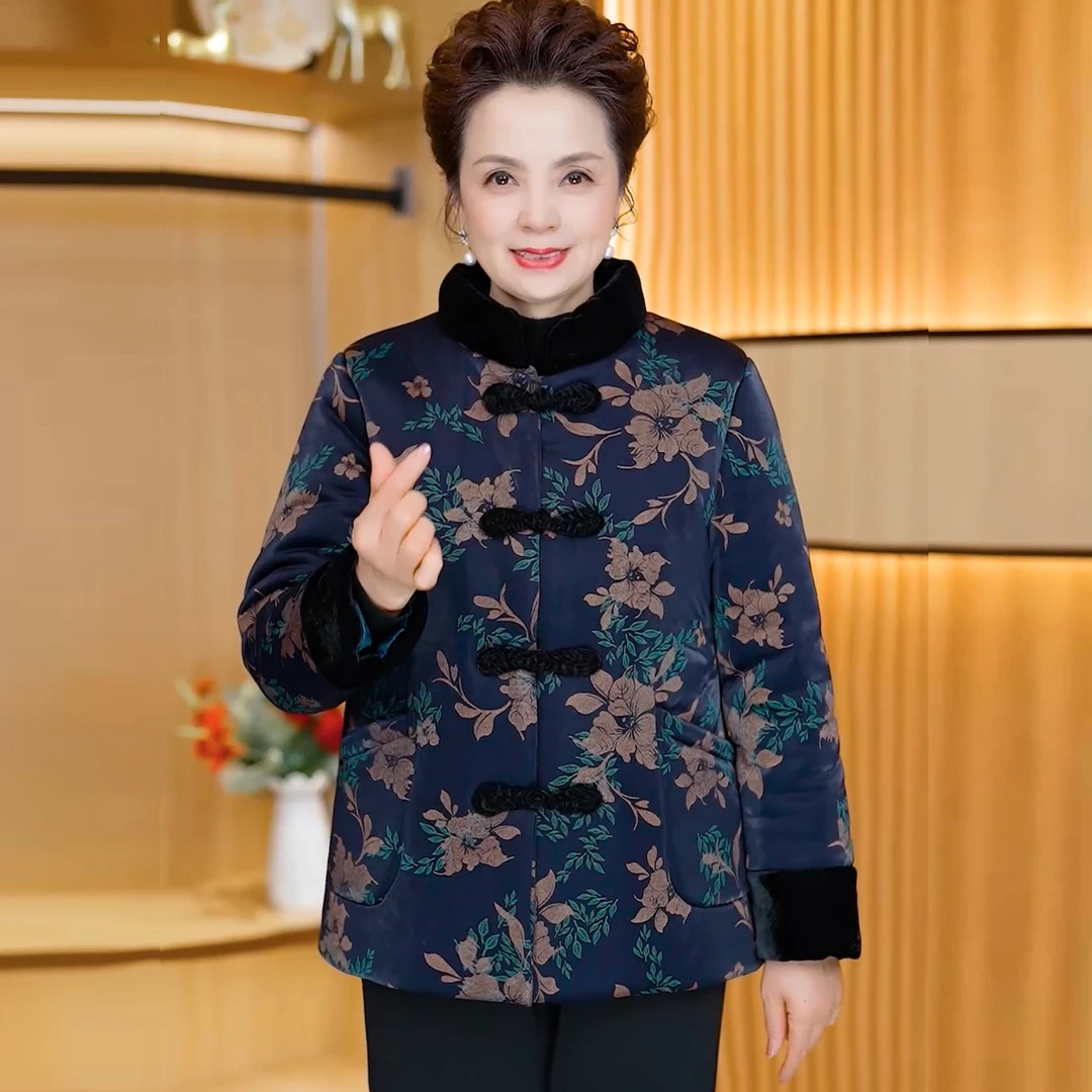 奶奶装冬装棉衣老年人棉袄女老太太衣服老人秋装60岁妈妈冬季外套