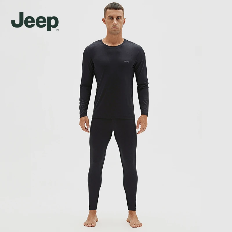JEEP/吉普内衣男士莫代尔秋冬薄款保暖内衣秋衣秋裤套装JPM213503