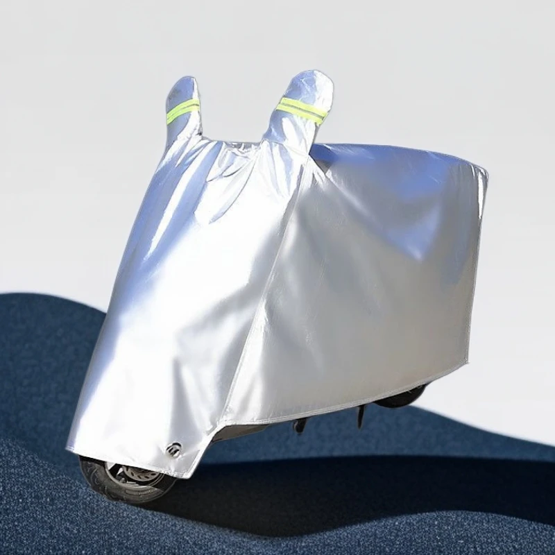 电动车车衣防雨防晒电瓶遮雨罩电车车罩银色加厚防尘车衣盖车布