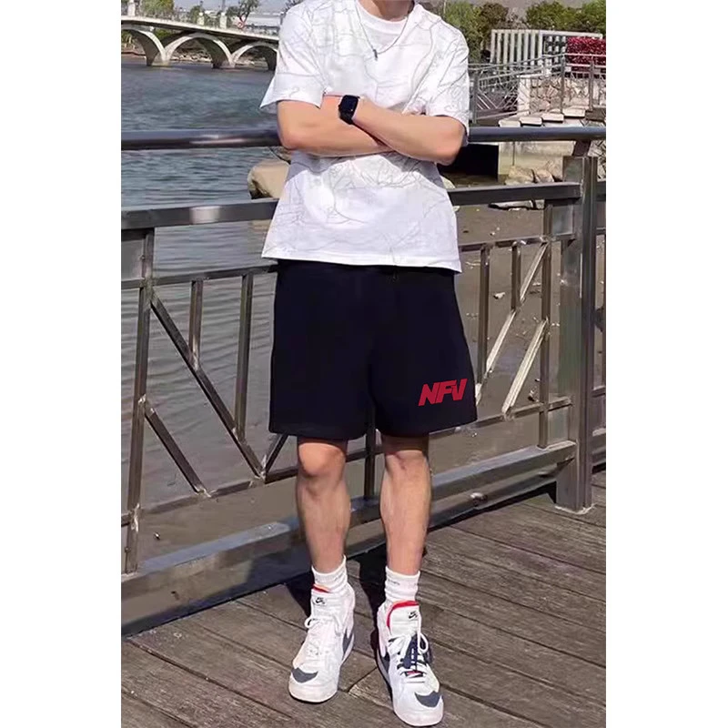 简约小众字母印花五分篮球休闲短裤男夏季街头百搭原创抽绳运动裤