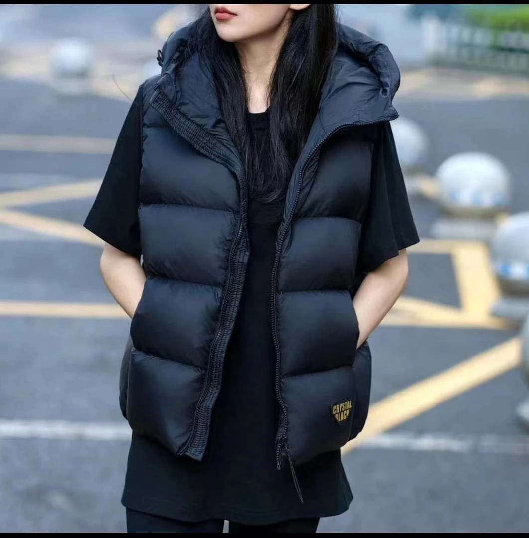 2023新款黑金羽绒马甲男女士背心坎肩黑色情侣宽松时尚百搭短款