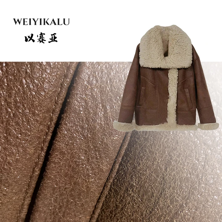 以赛亚 苍松白雪 25年LPZ皮草立翻领卡图斯皮毛一体机车外套24003