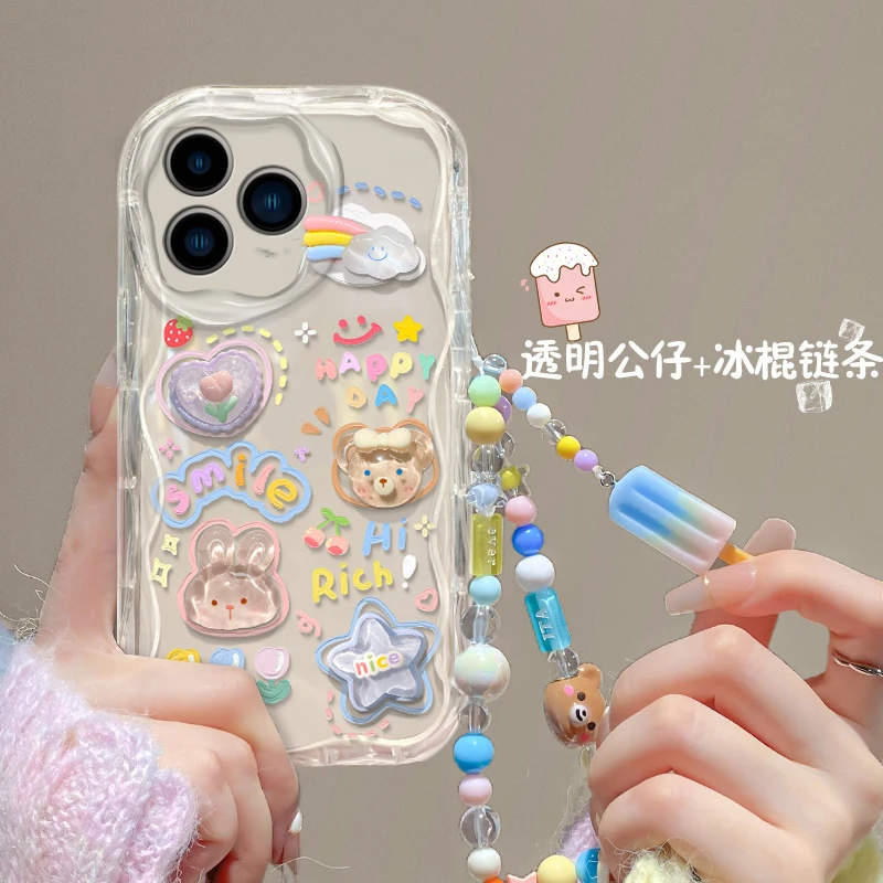 荣耀x50i+手机壳女款全包防摔LLY-AN00透明软壳爆款立体透明公仔