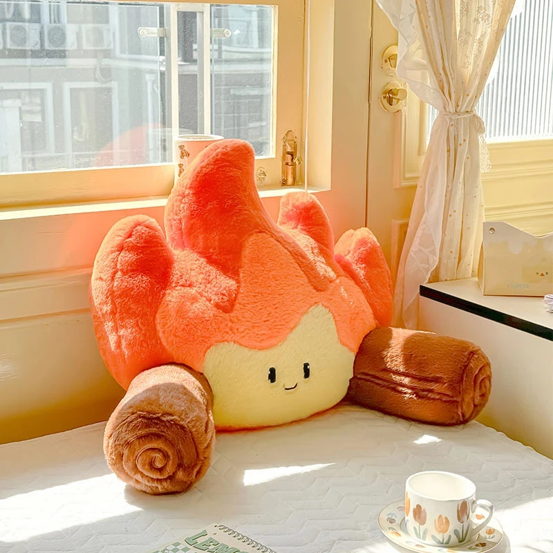 可爱小火人毛绒玩具玩偶公仔小火苗抱枕护腰靠垫续火花礼物T961