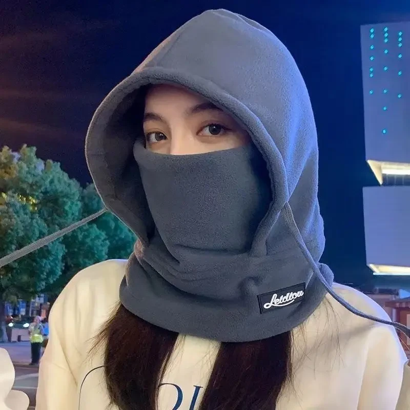 保暖帽子男女冬户外加厚防风护耳面罩帽围巾一体骑电动自行车Q204