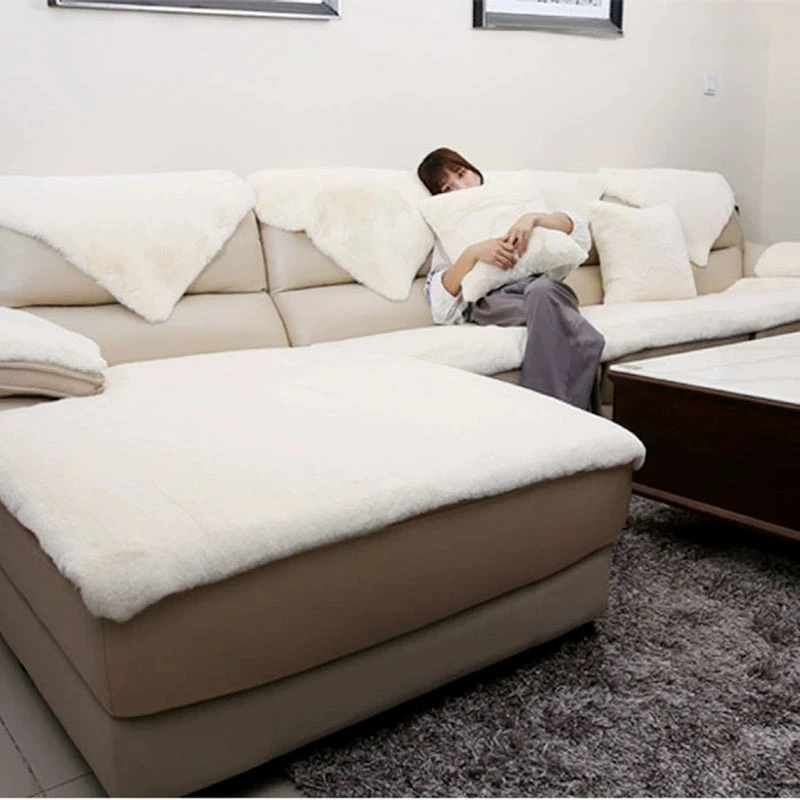 兔毛绒网红沙发垫加厚毛绒防滑坐垫皮沙发坐垫2023新款沙发盖巾