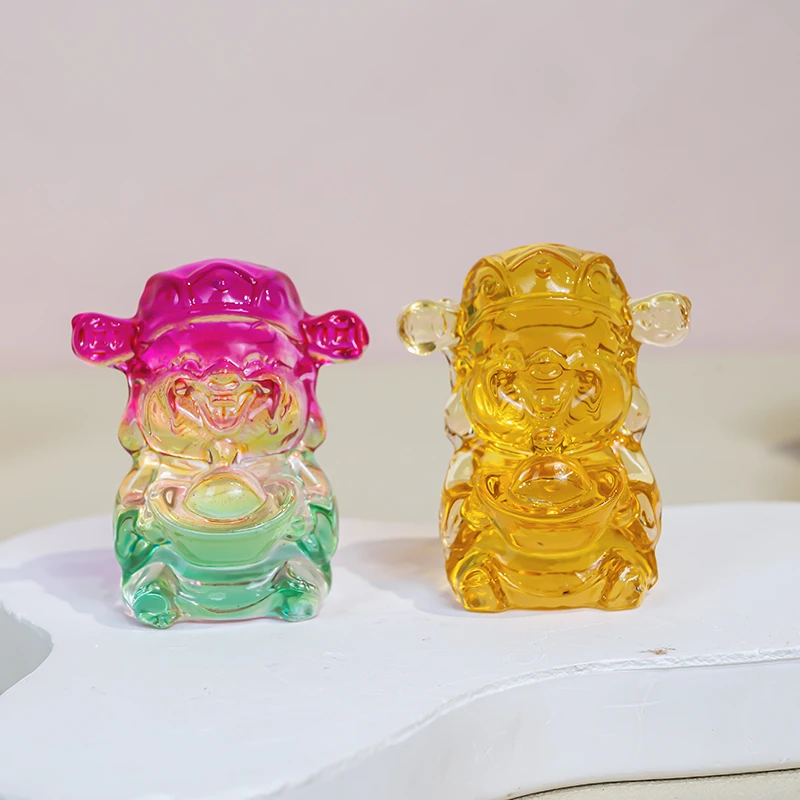 K730中式水晶财神琉璃摆件开业乔迁家居客厅装饰品摆件创意手工