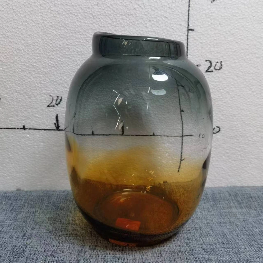 [豆豆]GV-02 高档简约轻奢风渐变色纯手工琉璃大肚花瓶