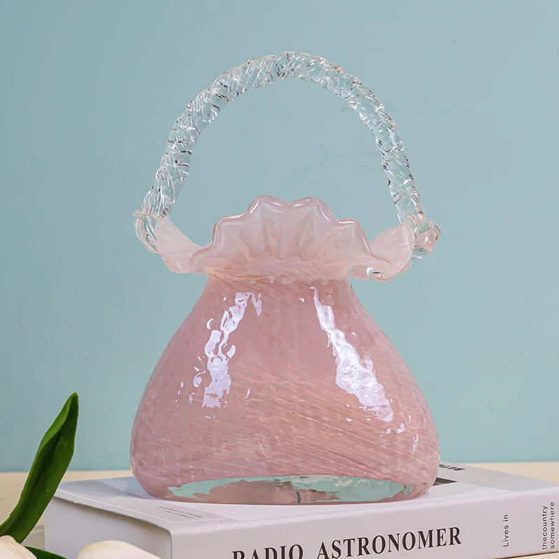 L022现代化高级感琉璃手工包包造型装饰摆件花篮居家器皿轻奢家用