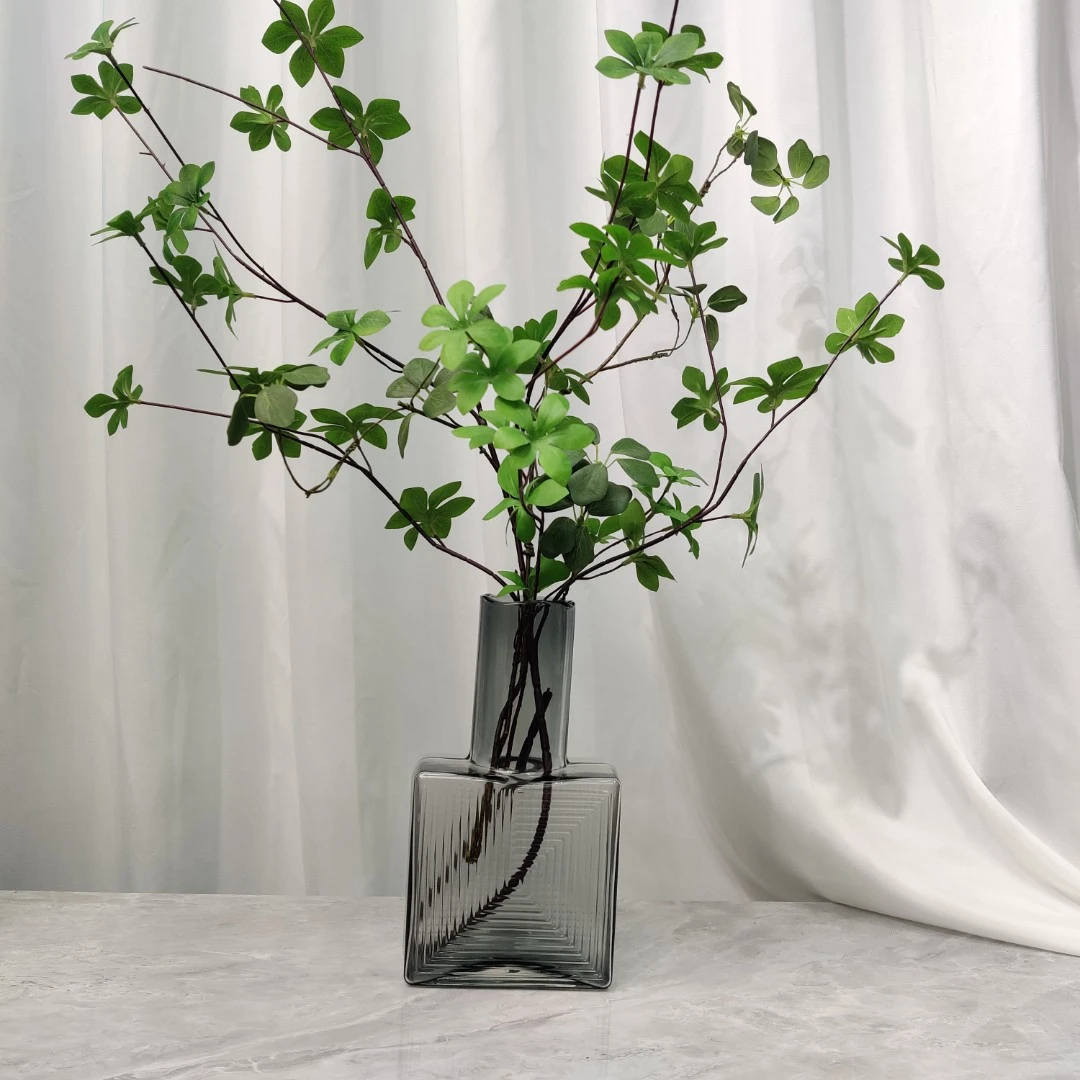 A668 现代时尚简约几何方形高档琉璃花瓶创意不规则花卉插花花器