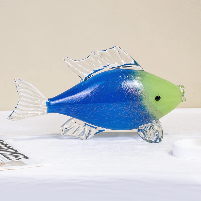 K122高档琉璃鱼摆件轻奢风家居装饰品