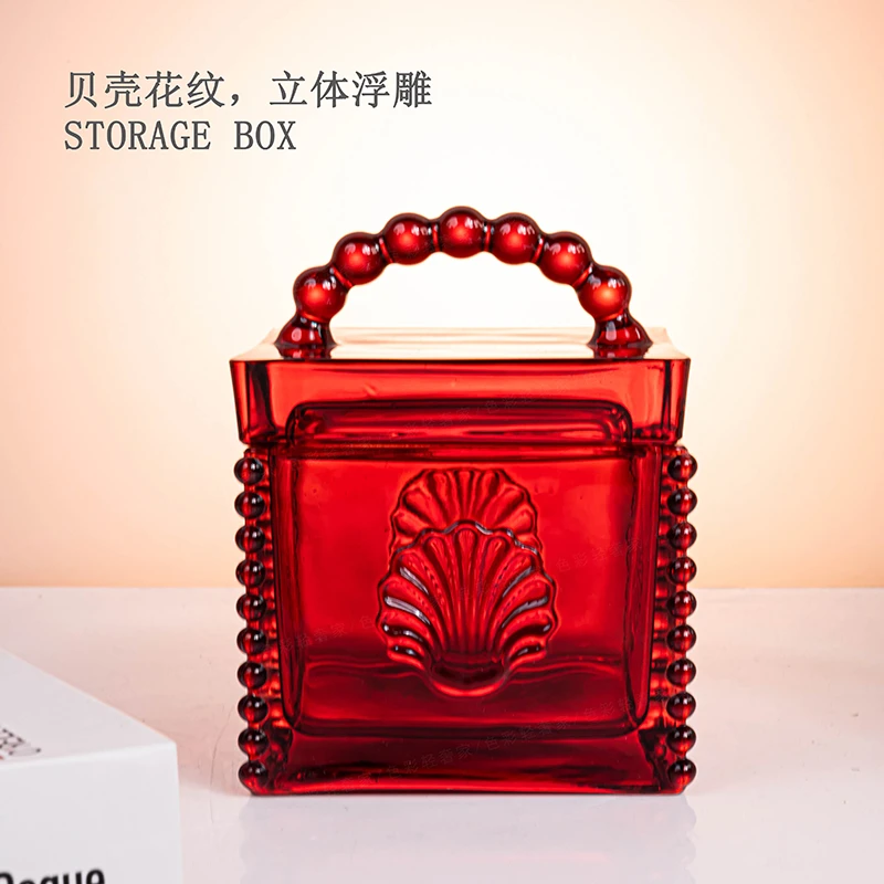 新中式红色零食盒首饰盒家用桌面装饰高颜值摆件家居饰品B739
