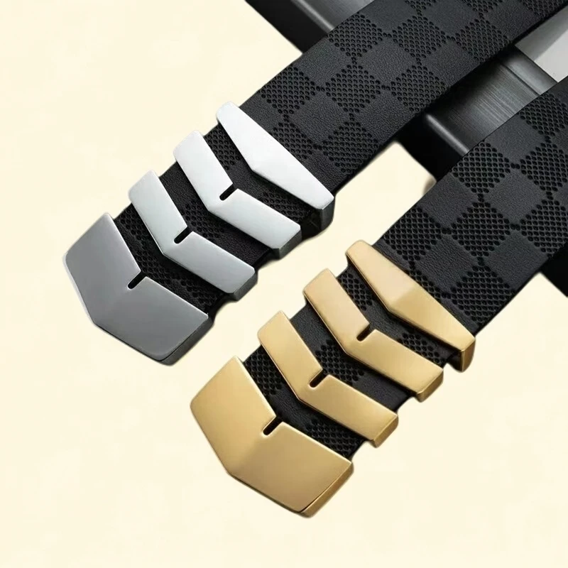 【套装】新款进口植鞣皮鱼骨扣男士高档时尚休闲百搭潮流真牛皮皮带