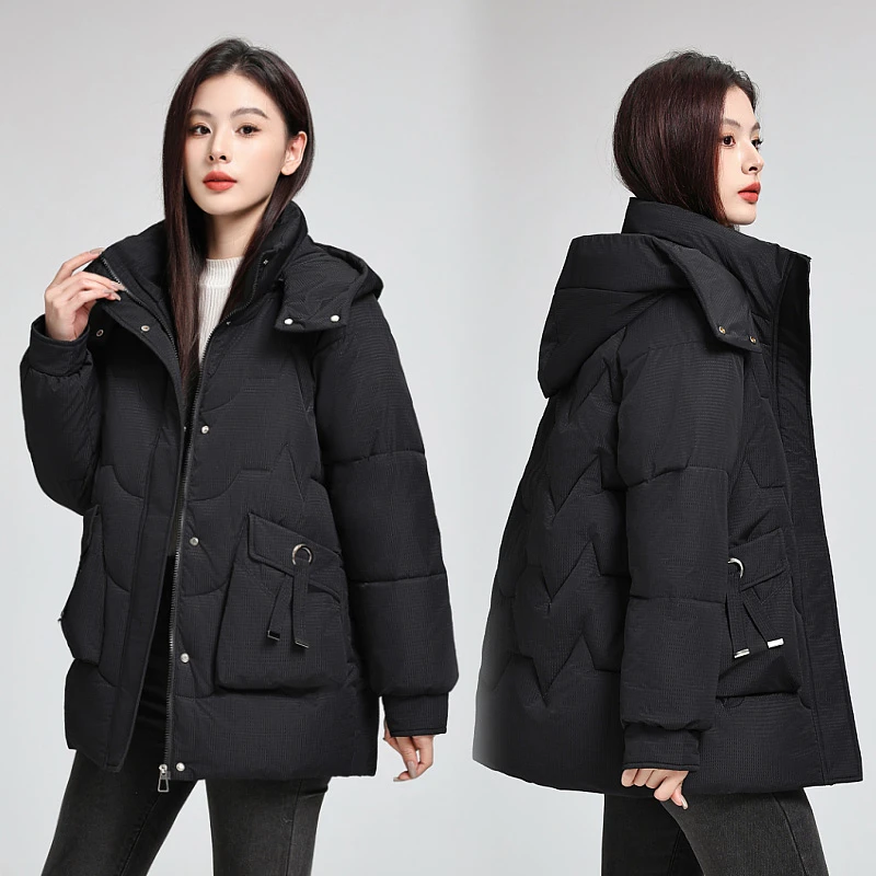 冬季棉服女2024新款韩版宽松棉衣外套时尚加厚高端休闲棉袄中长款