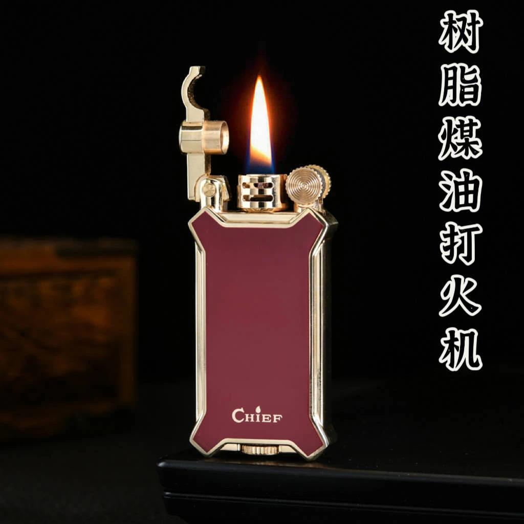 正品首领砂轮一滑煤油打火机新款树脂工艺高档网红款送男女士礼物
