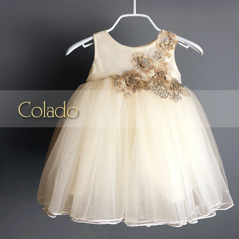 Colado女童小宝宝周岁公主裙儿童婴儿满月可爱礼物生日礼服女夏季