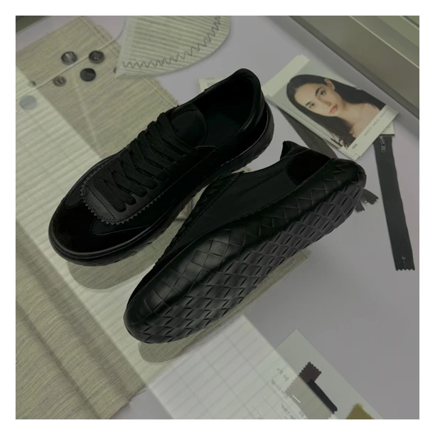 DUPU 时髦尖子生/b*v编织真皮夹棉尼龙素材德训休闲鞋