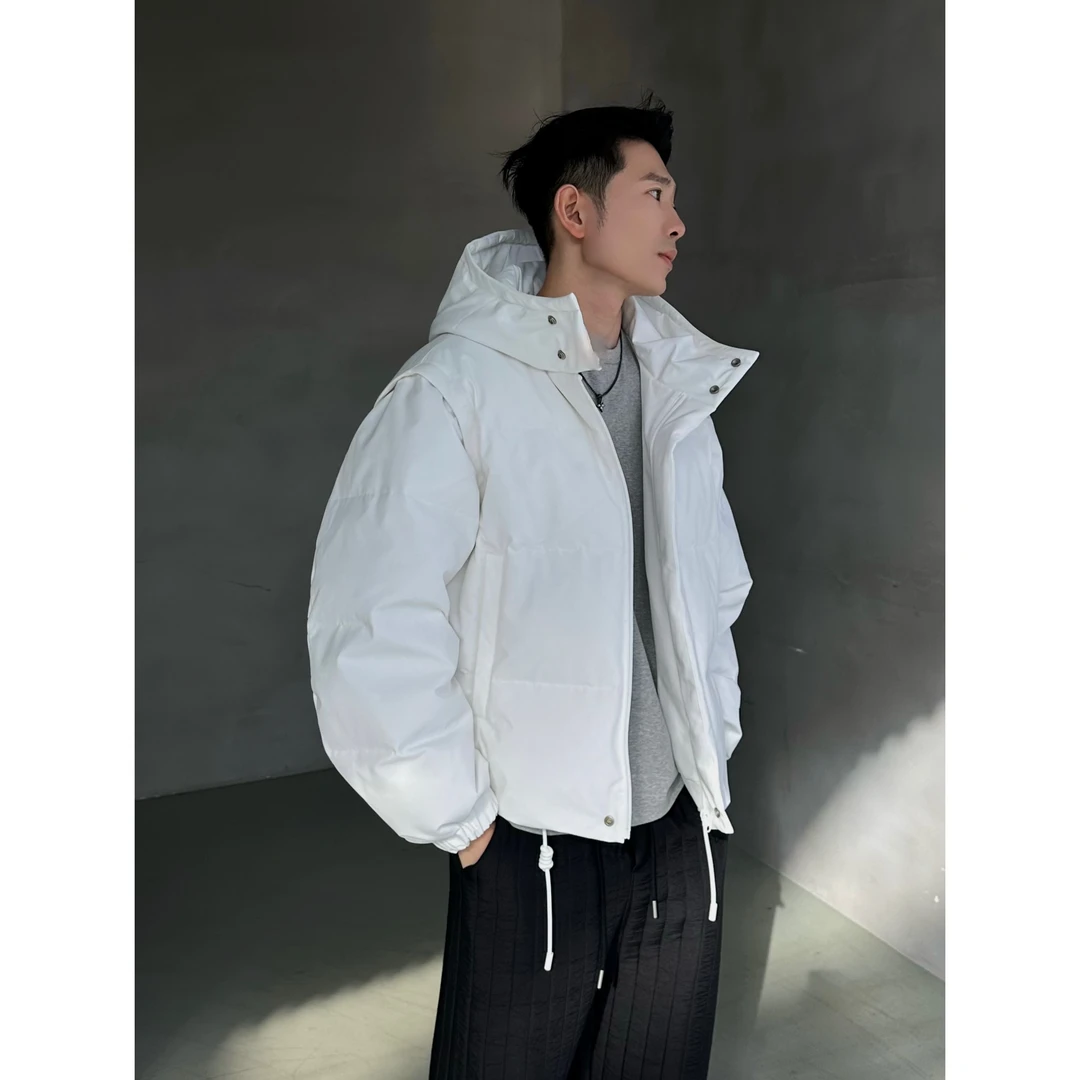 【24冬】黑标 白鹅绒系列/ 三防两穿可拆卸袖面包鹅绒帽领羽绒服