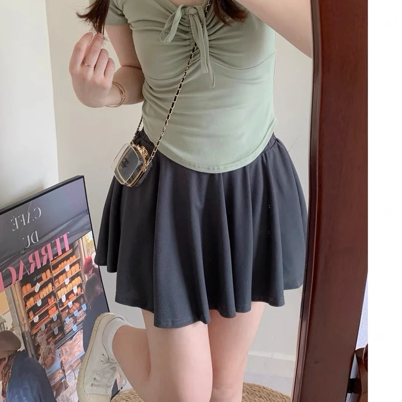 【芭蕾百褶裙裤】2024新款防走光显瘦半裙纯欲风a字裙小个子设计感