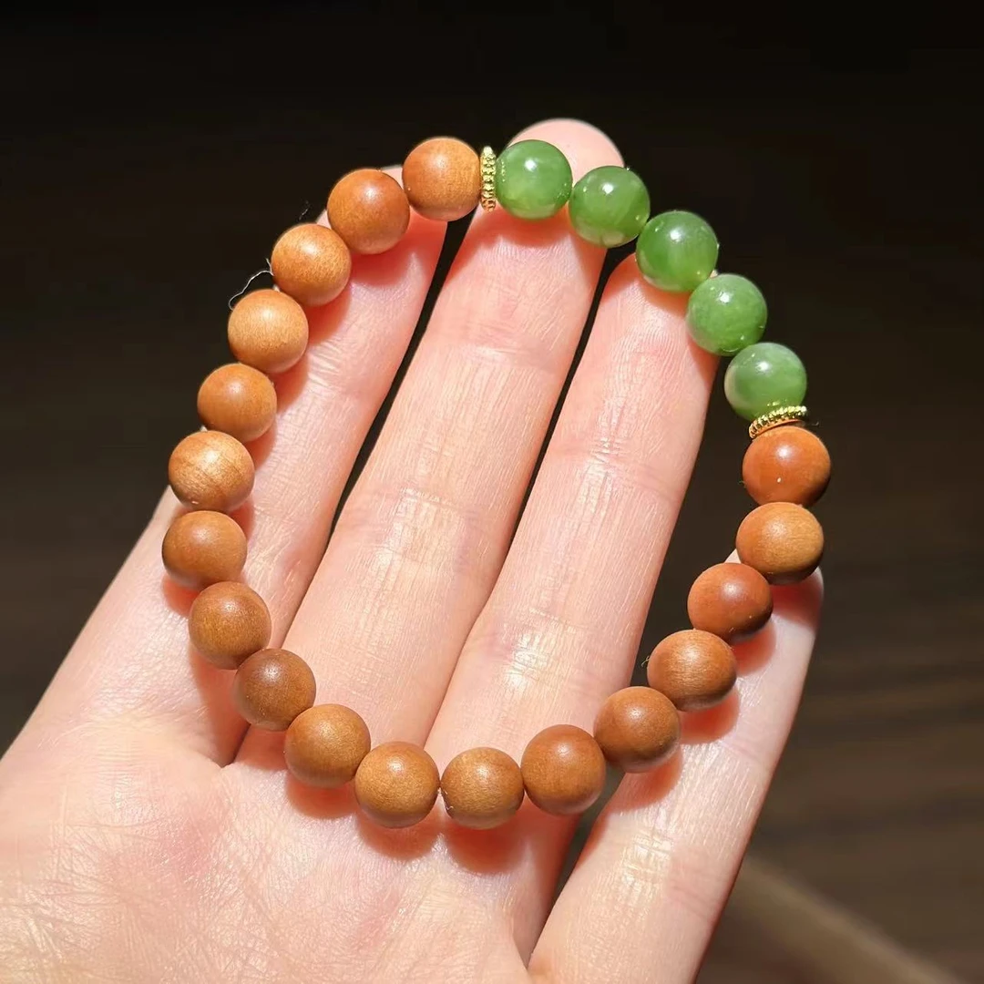 合金玻璃手链 YS9269 绿色HTY圆珠半山半水手链