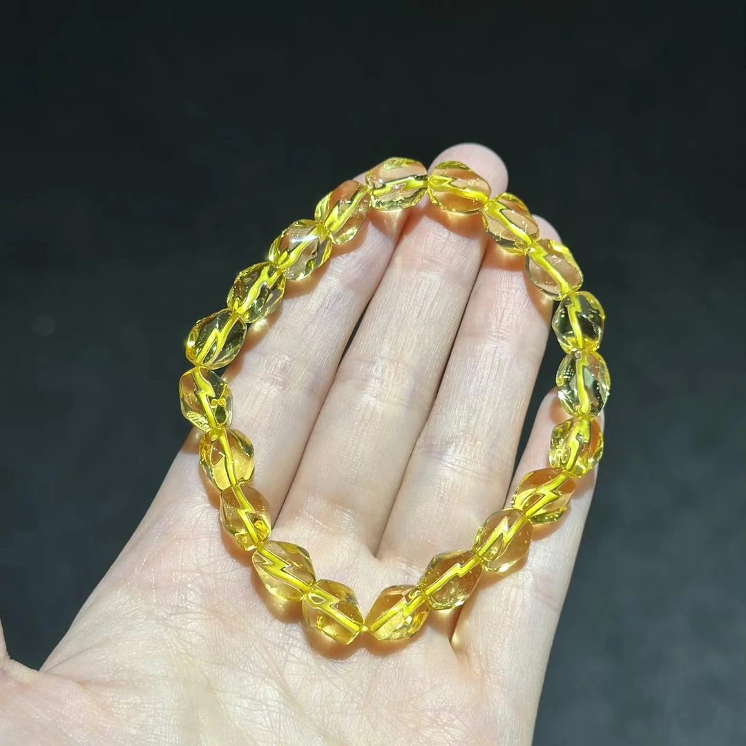 非金属玻璃手链 YS9160 黄色SJ麻花单圈手链