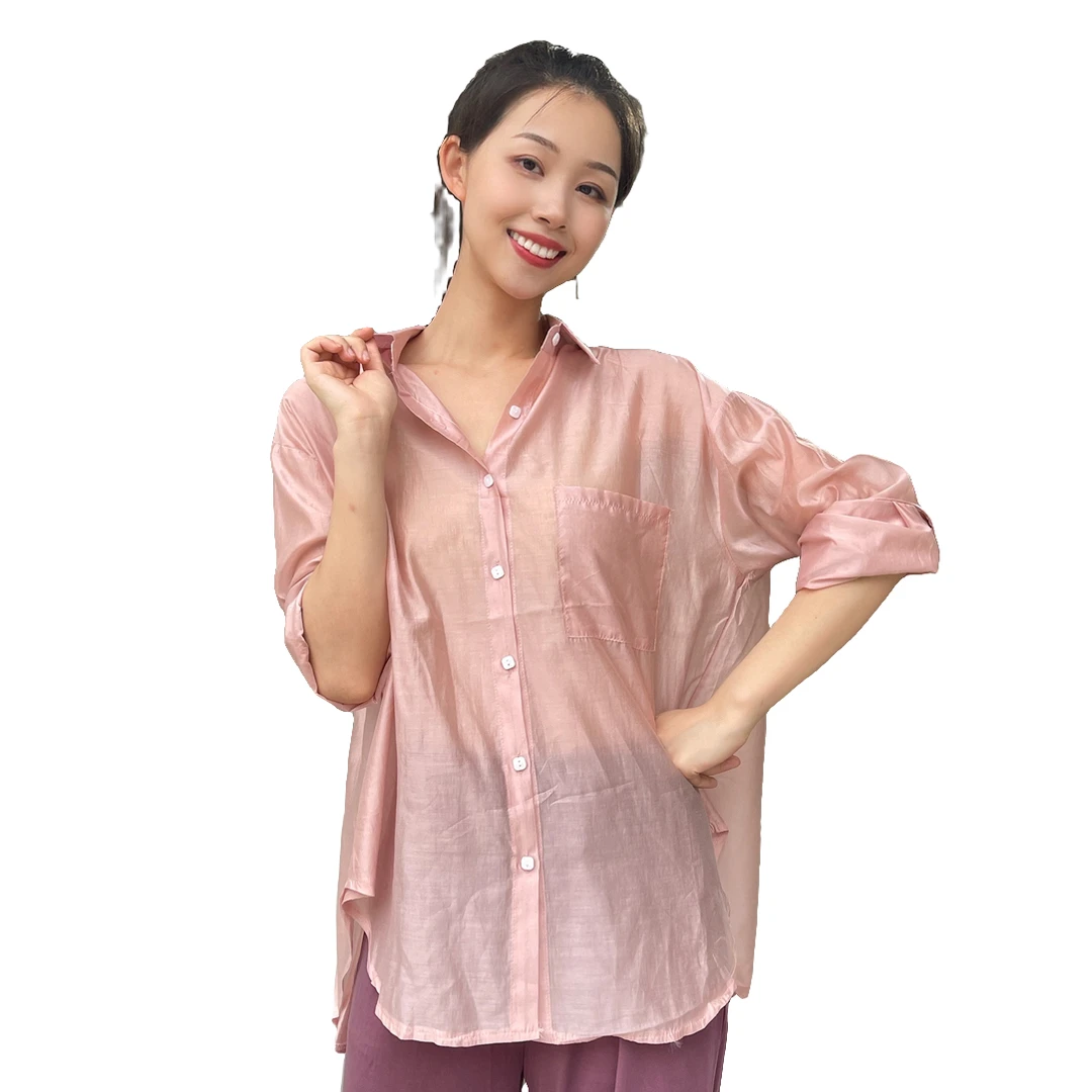 FAD花天使 后背开叉系带仙女微透夏季现代舞衬衫衬衣防晒开衫