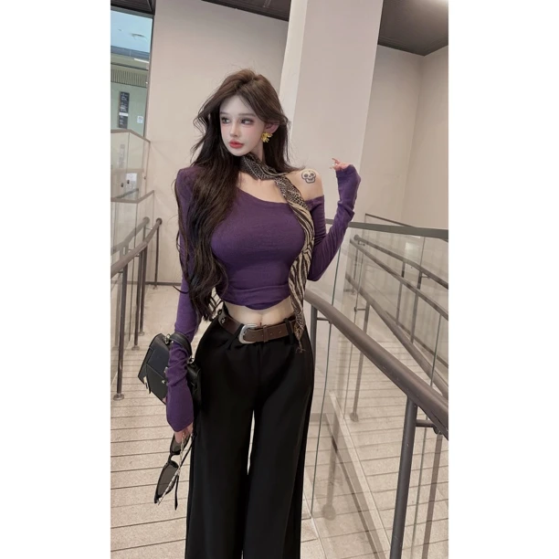 橙路【魅力紫色打底衫】