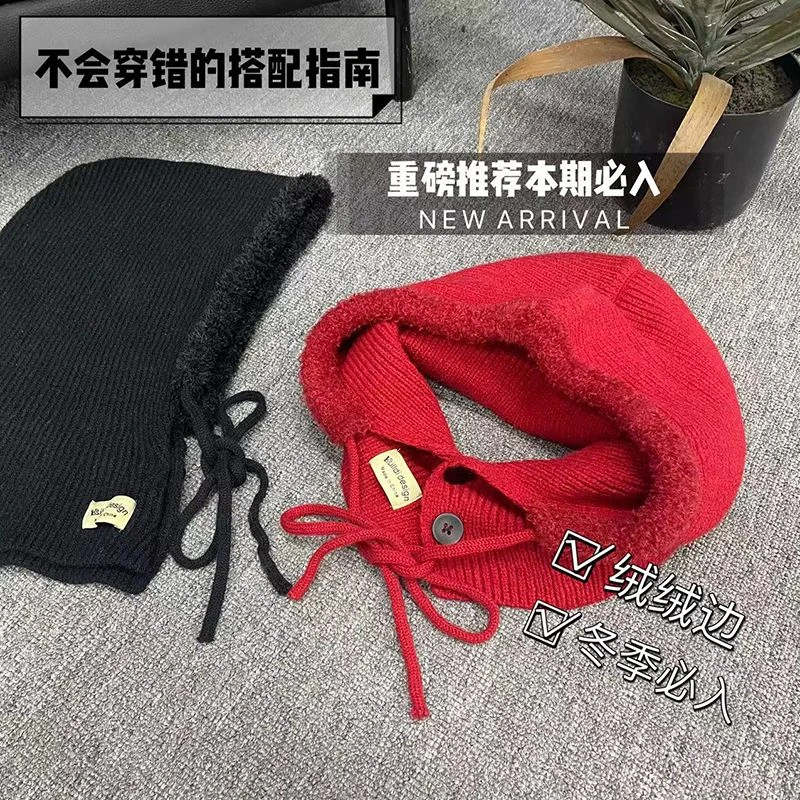 秋冬百搭针织保暖帽韩版纯色女士冬季加厚时尚休闲帽-231024