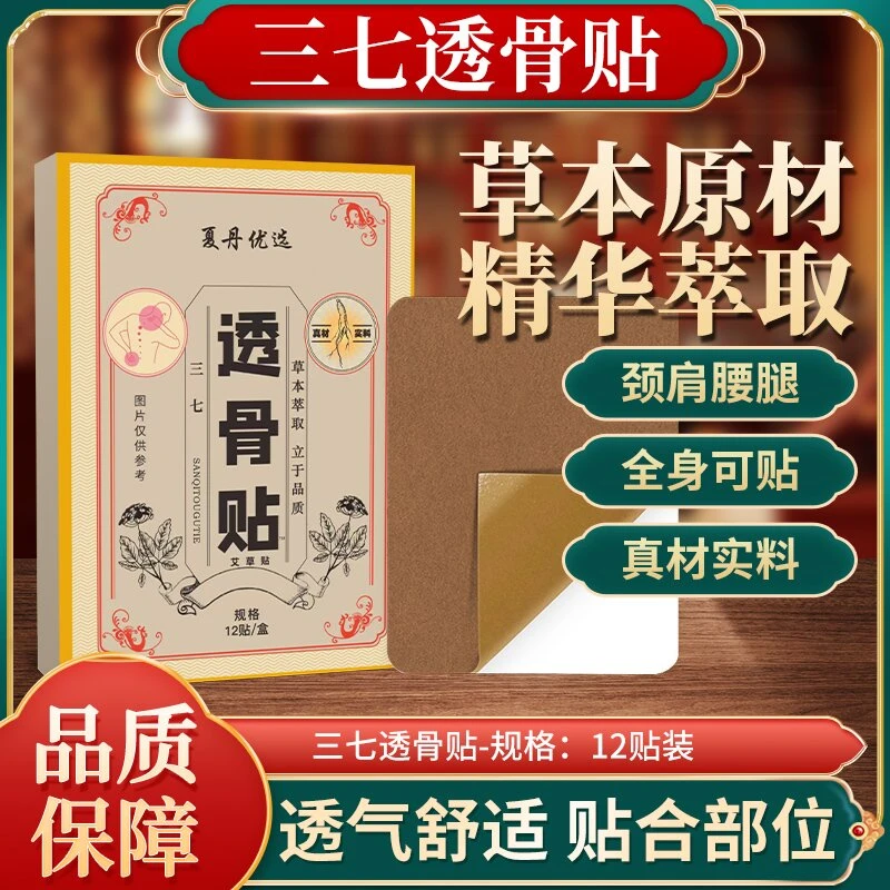 【9盒+1盒免费试用】夏丹优选聖艾元三七姜黄透骨贴三七贴