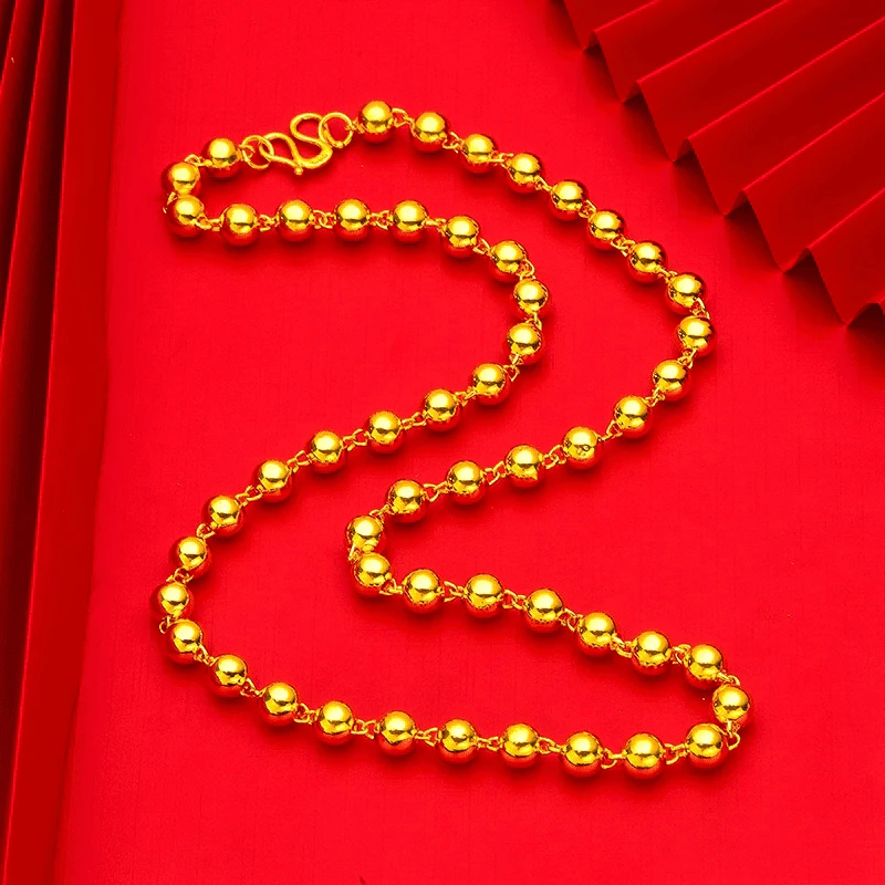 合金项链 合金项链 合金项链 2024新款（圆珠项链）光珠素款经典时