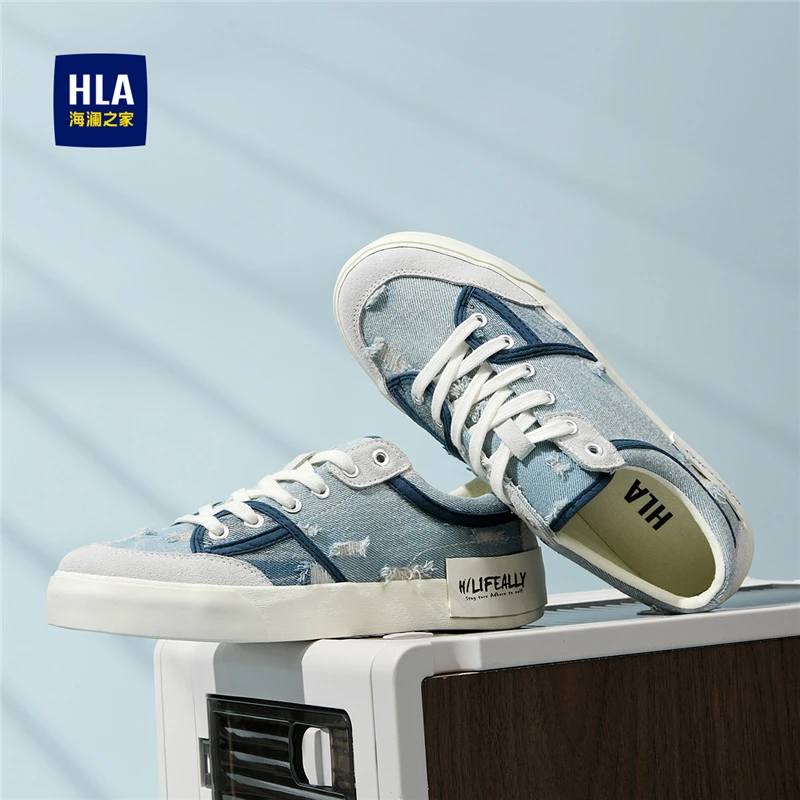 HLA/海澜之家 2024年新款潮流百搭休闲透气男帆布鞋