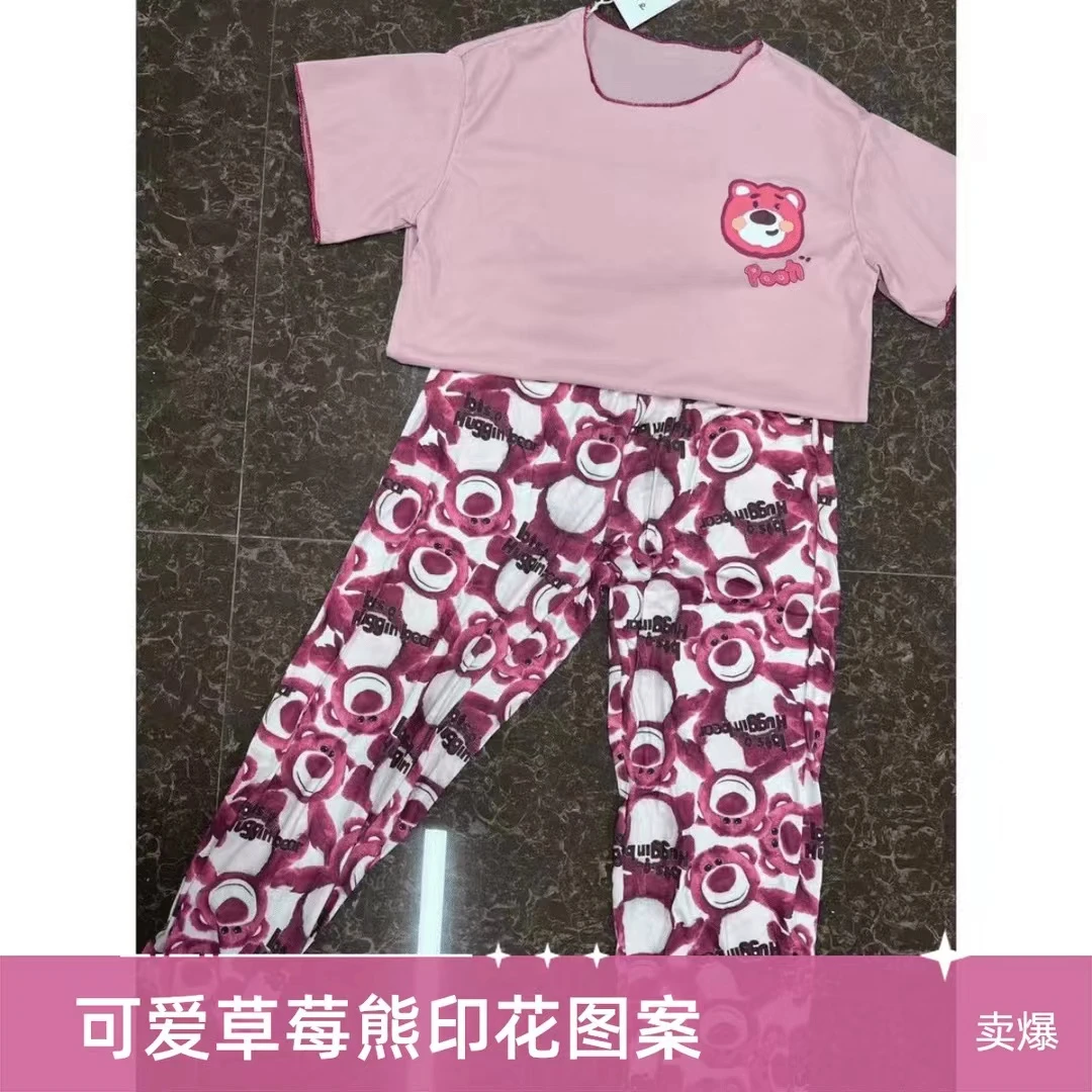 {96088}夏季新款时尚百搭卡通女士休闲家居套装
