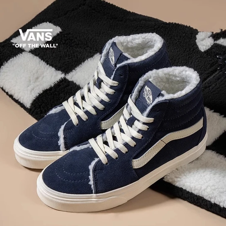 VANS范斯   SK8-Hi寂静蓝高帮复古加绒男鞋女鞋板鞋VN0005U9JDU