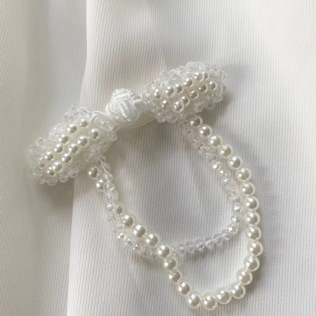 精致珠珠水晶盘扣DIY辅料ss749