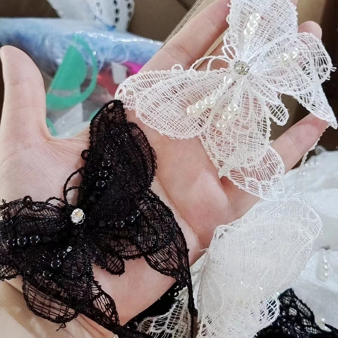 黑白蕾丝网纱蝴蝶ss907