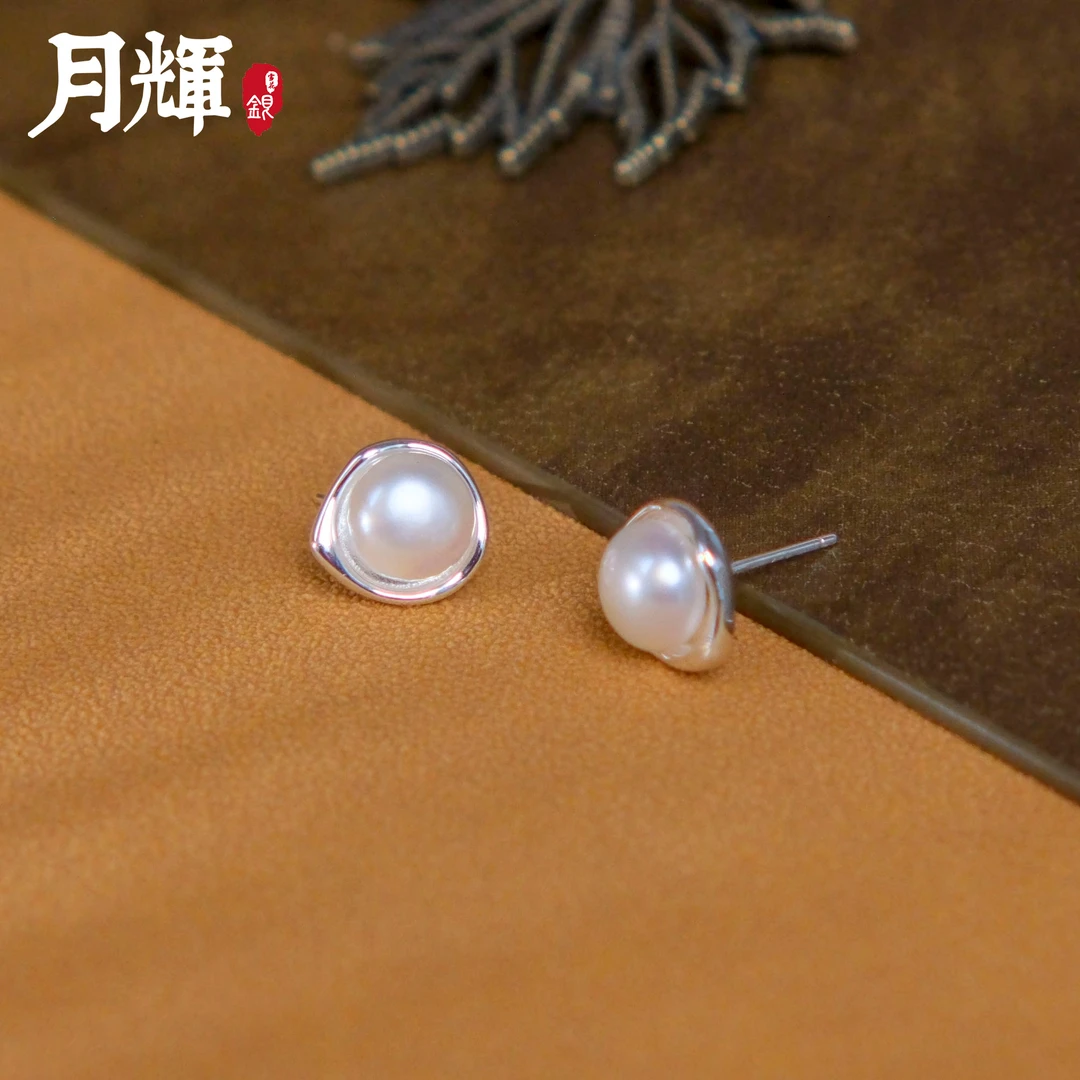 925银耳饰 A083耳钉高级感气质法式复古轻奢强光精致简约