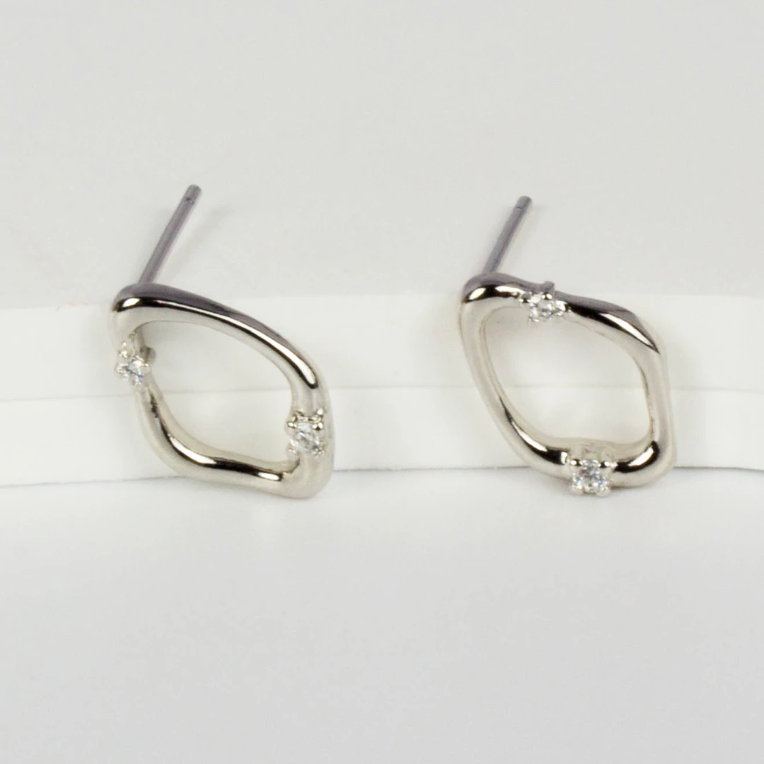 月辉银器 925银耳饰 D12精致百搭爆款几何圈个性简约轻奢耳钉 ins