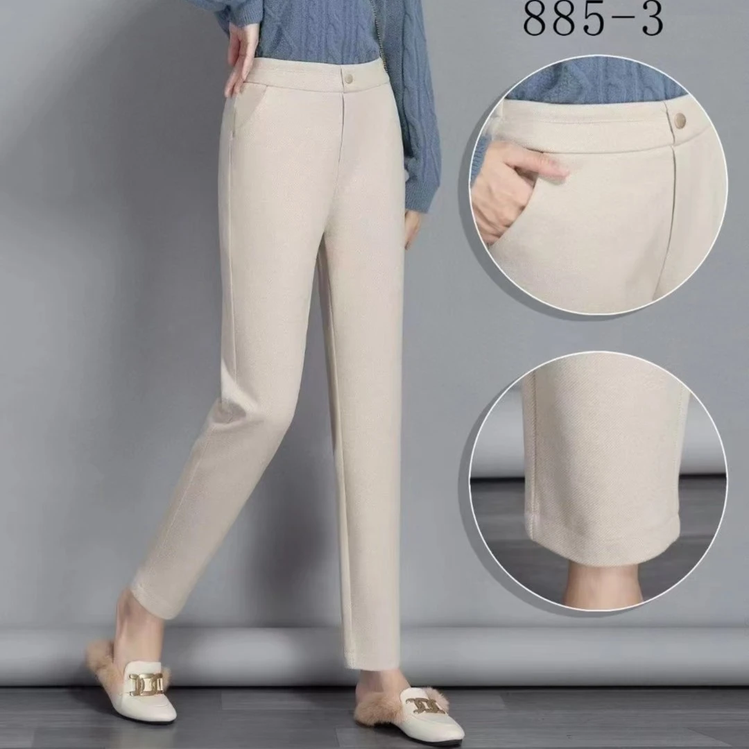 高端女士亲肤呢休闲裤885