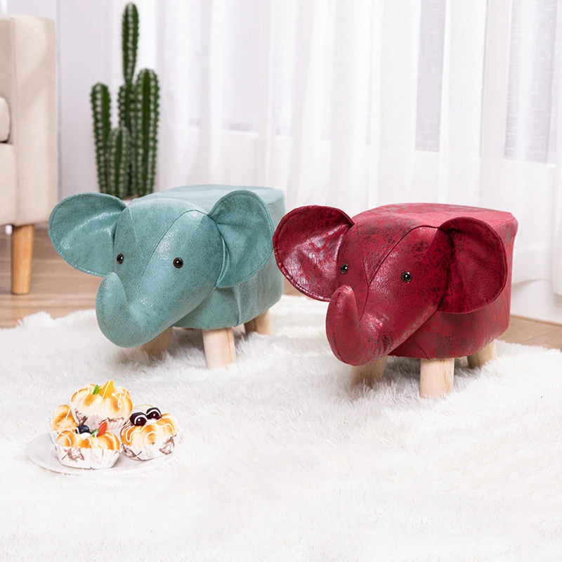 儿童实木小凳子时尚大象换鞋凳创意卡通动物小象凳沙发凳家用矮凳