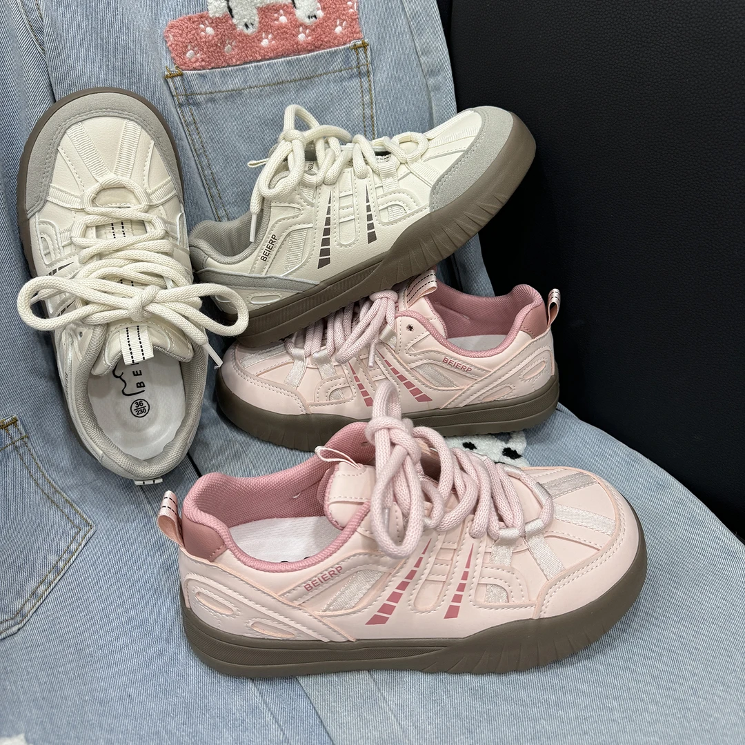 小众原创日系丑萌大头帆布鞋女2024新款秋季厚底学生百搭运动板鞋