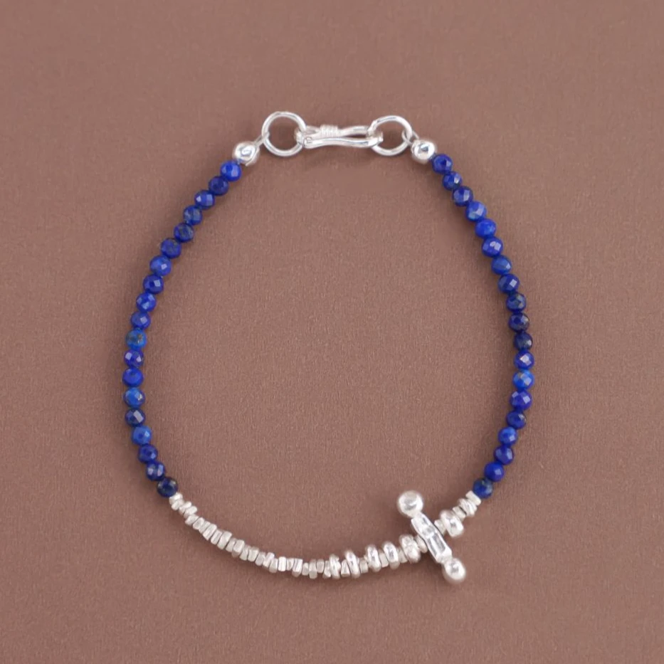 925银手链 幻渺原创设计|青黛设计感男女同款百搭手工手链宽2.5mm